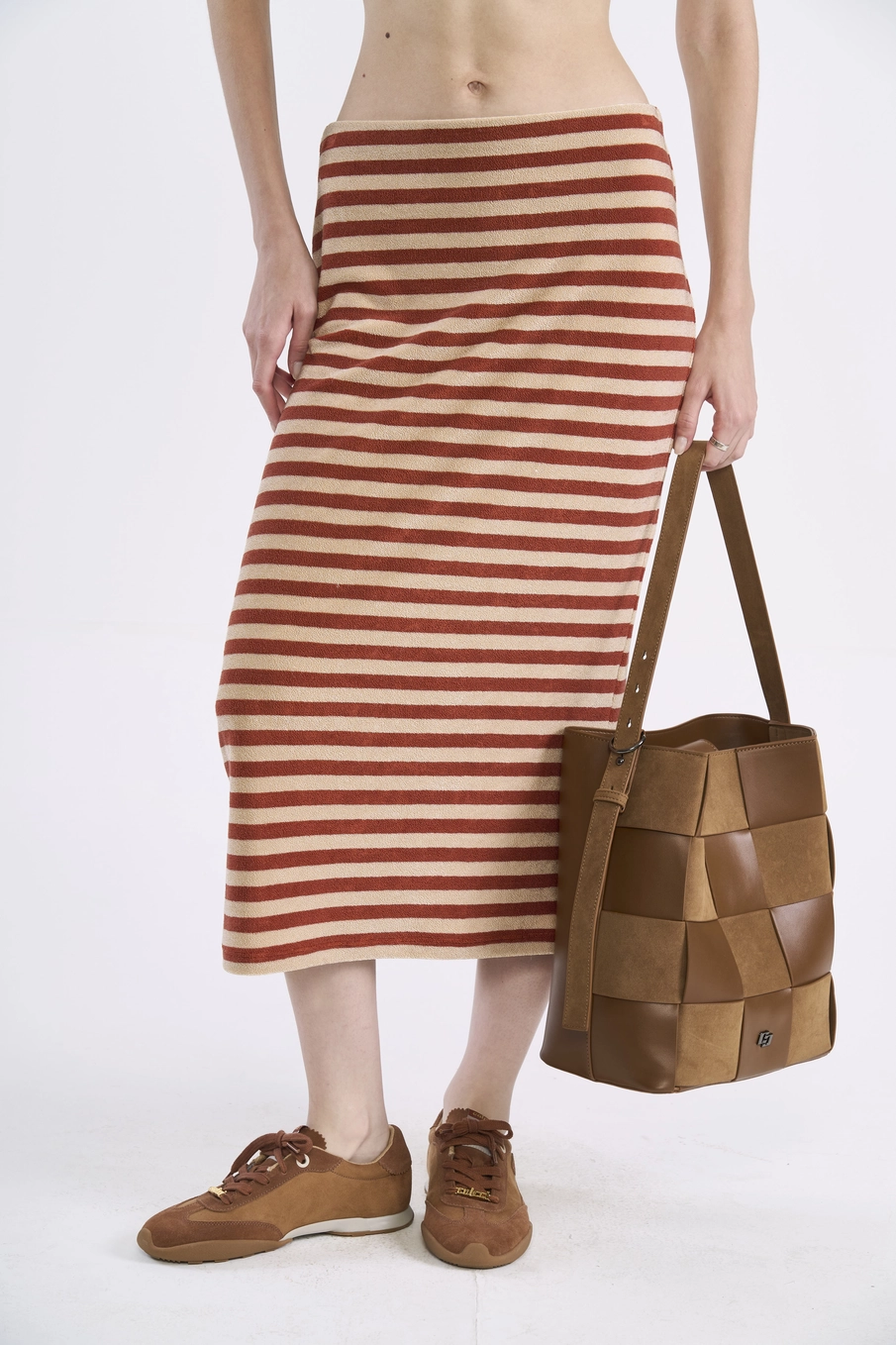 Saia Midi Listrada Soft Estampados