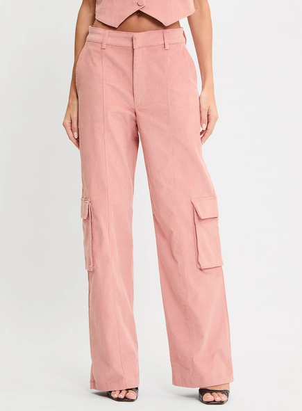 Calça Alfaiataria Feminina Baggy Veludo