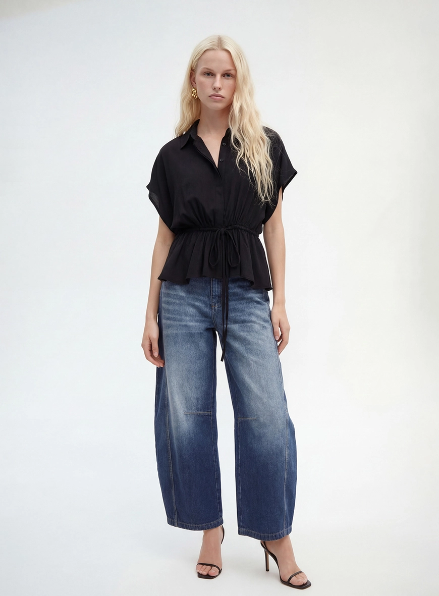 Calça Jeans Feminina Barrel Índigo 1
