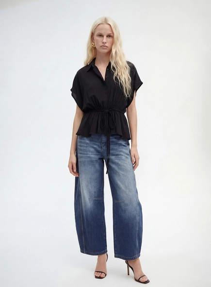 Calça Jeans Feminina Barrel