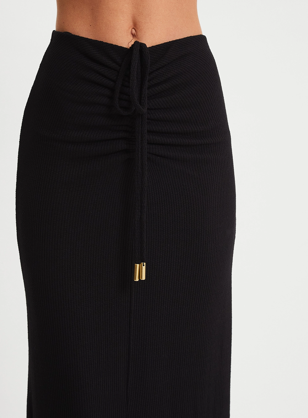 Saia Longa Slim Texturizada Preto 4