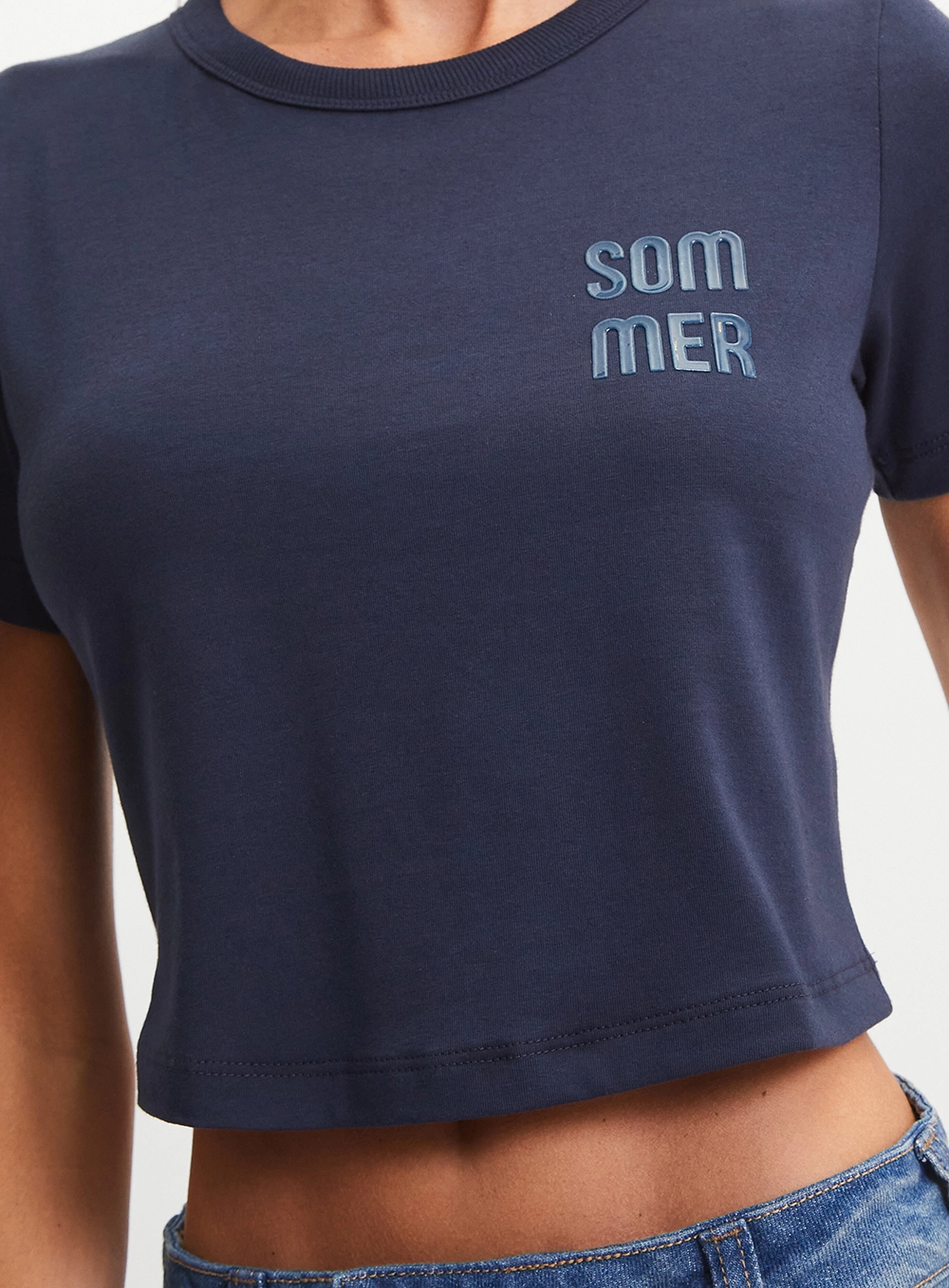 Camiseta Feminina Small Azul 4