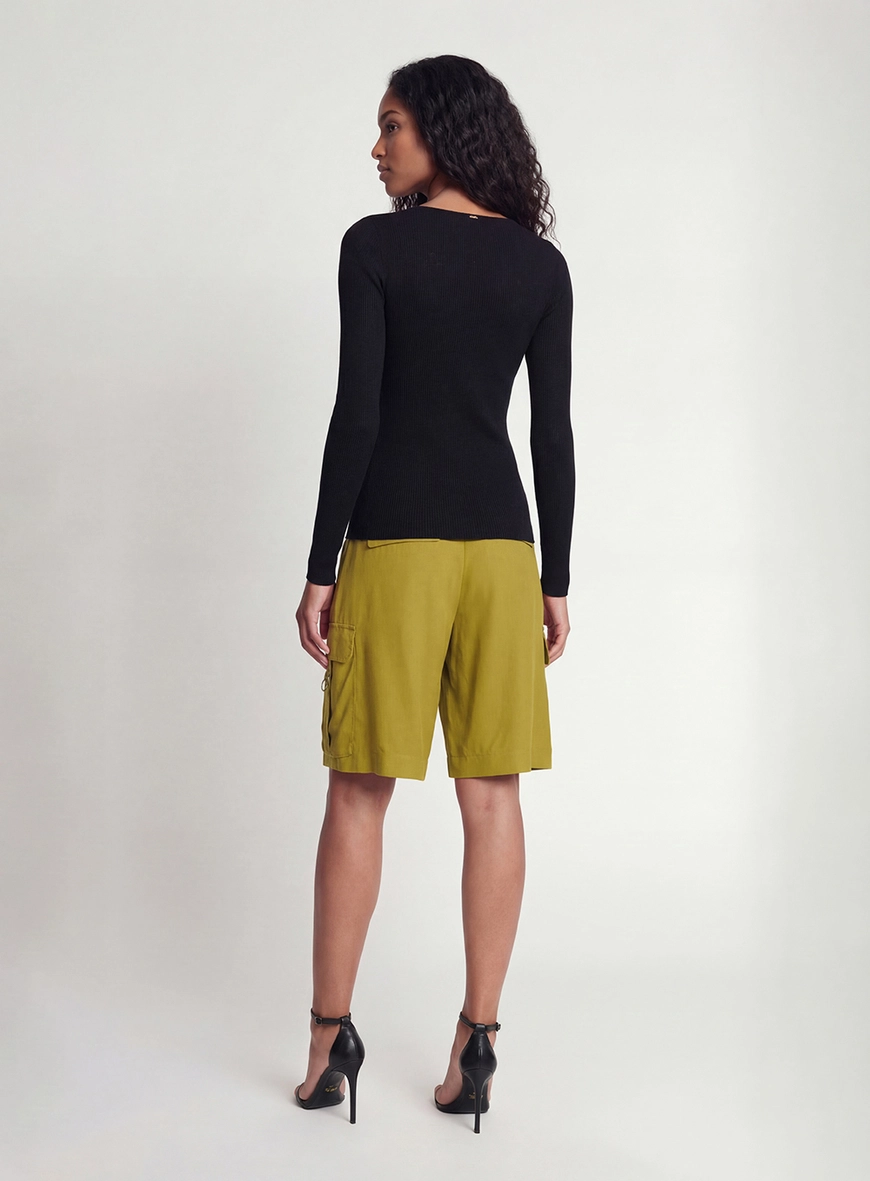 Blusa Slim Manga Longa Preto 2