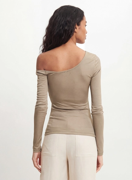 Blusa Slim Transpassada Manga Longa