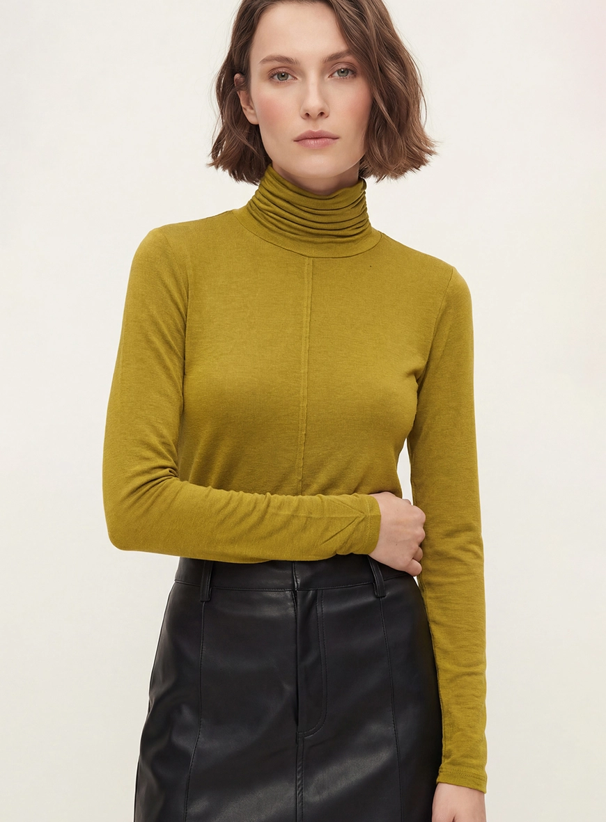 Blusa Slim Manga Longa Verde 4