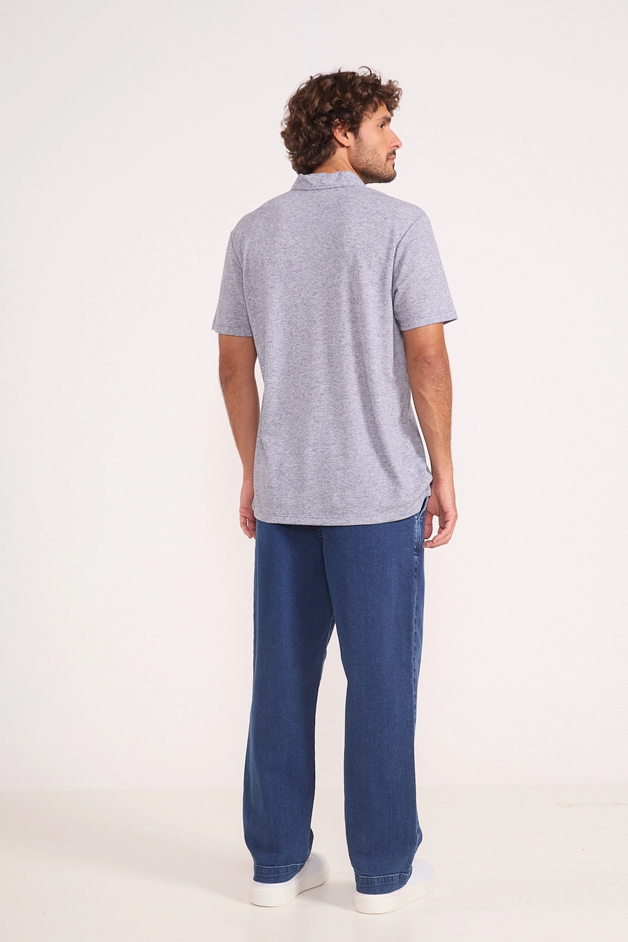 Polo Essência Urbana Com Linho Azul