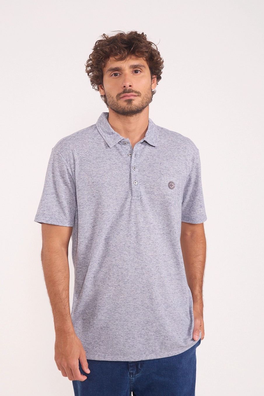 Polo Essência Urbana Com Linho Azul