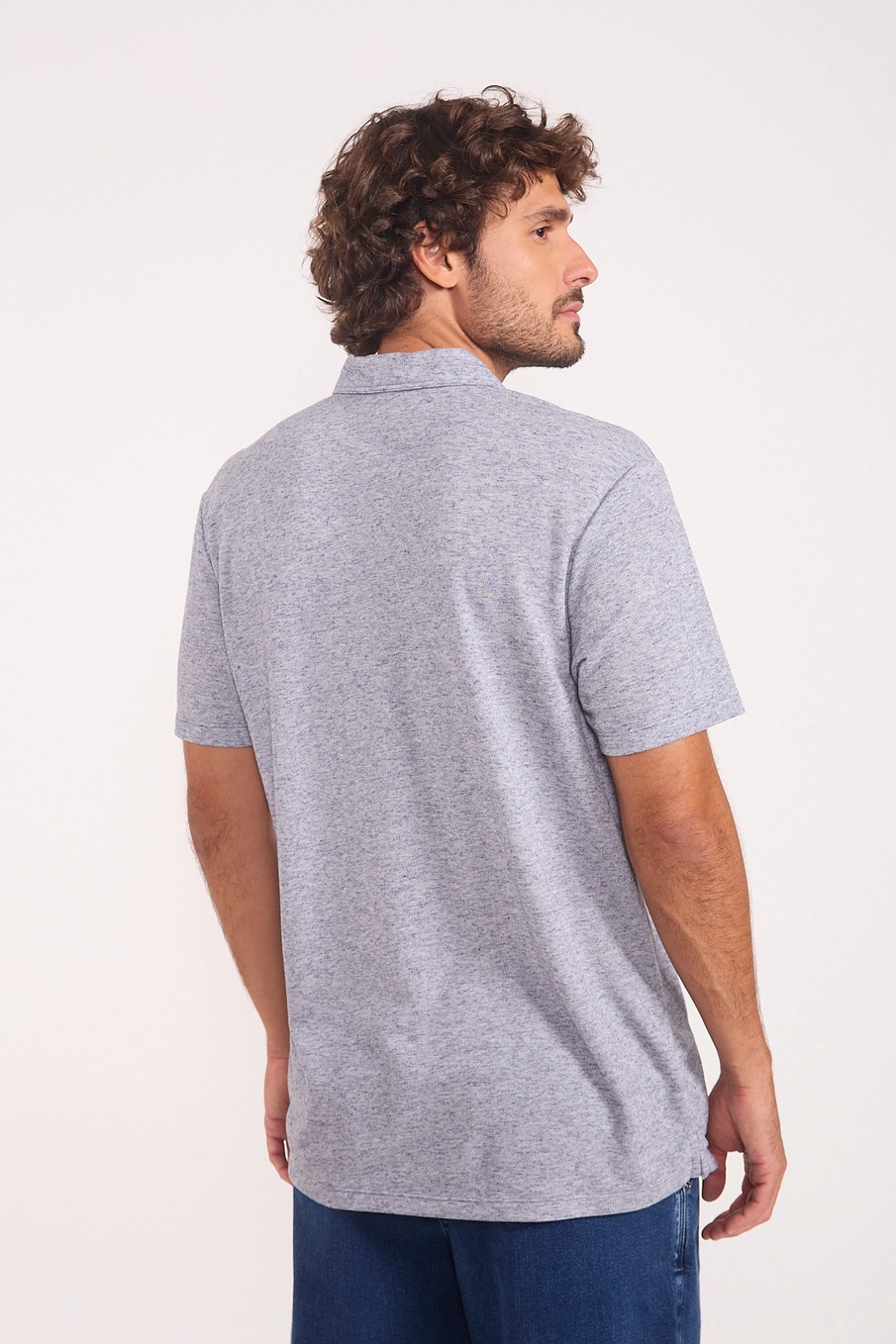 Polo Essência Urbana Com Linho Azul
