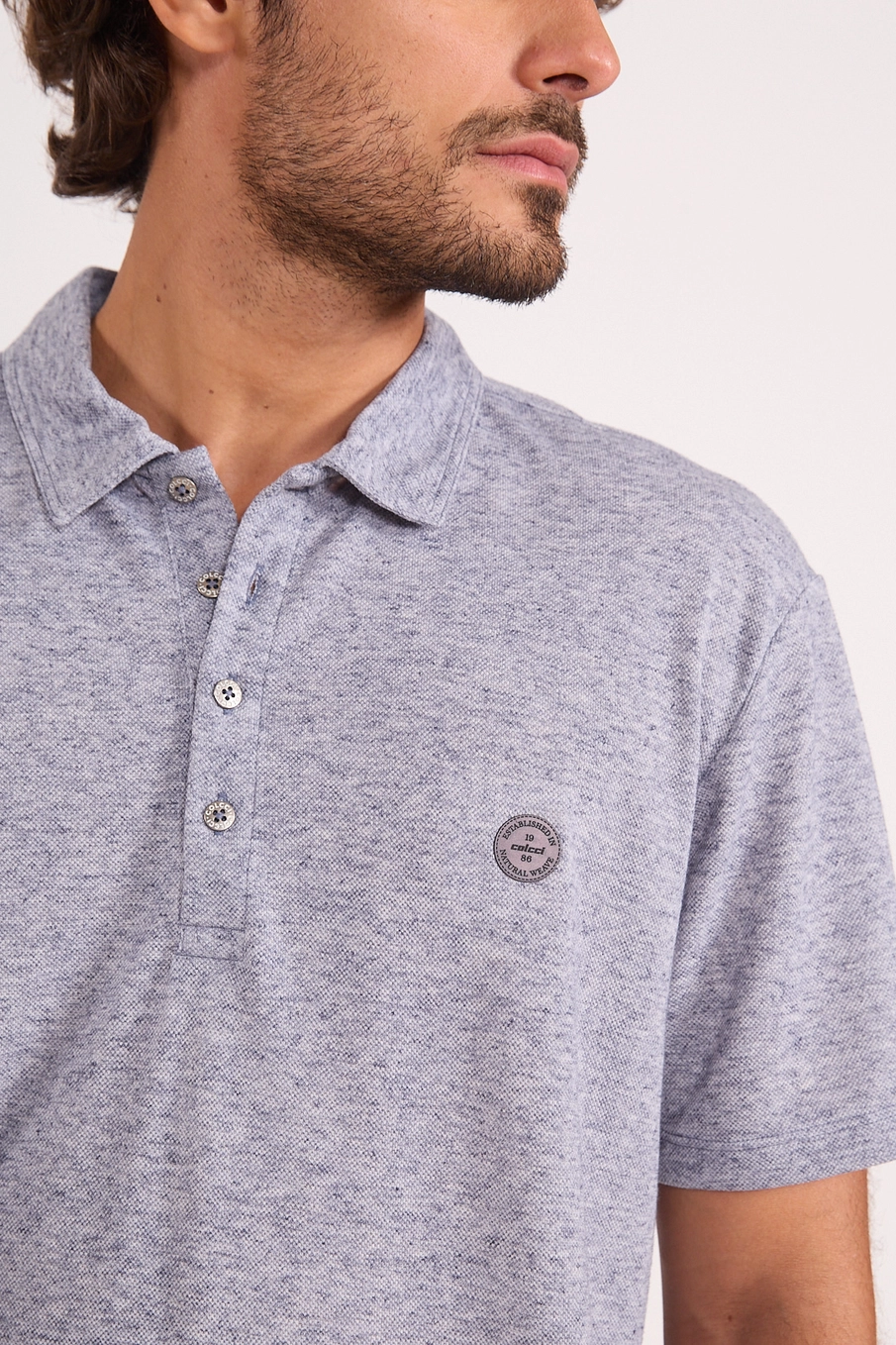 Polo Essência Urbana Com Linho Azul