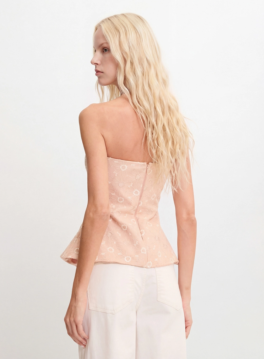 Blusa Corset Com Bordado Bege 2