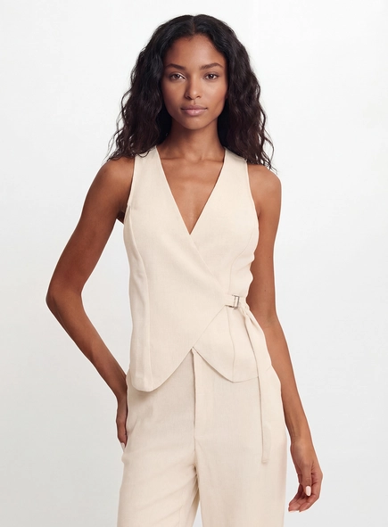Blusa Regular Transpassada Decote V