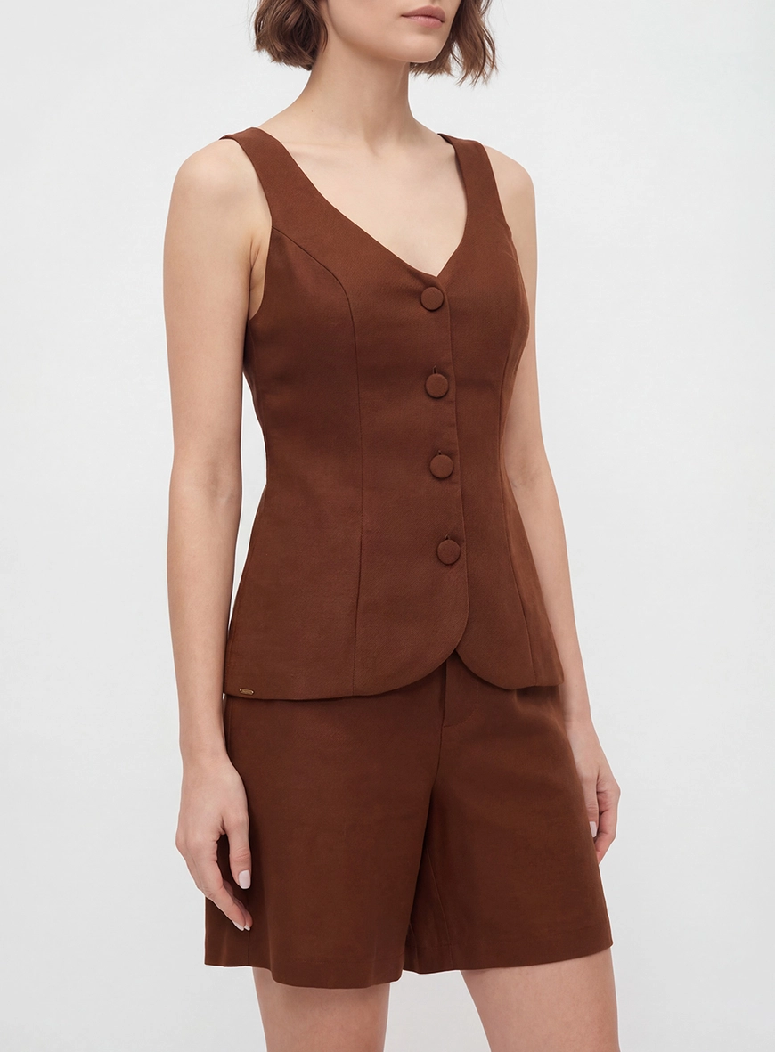 Blusa Alfaiataria Estruturado Marrom 4