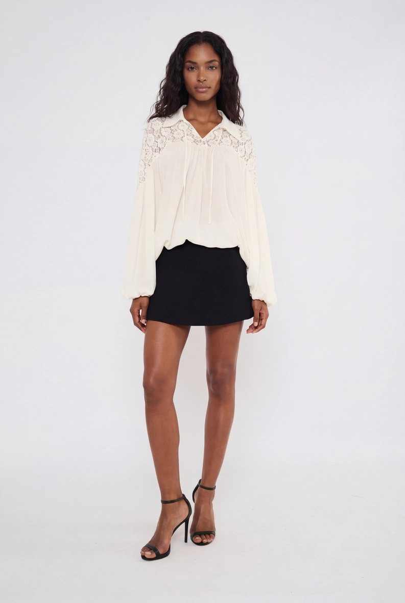 Blusa Detalhe Renda Off Shell 1