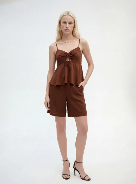 Blusa Evasê Com Amarração
