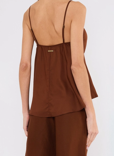 Blusa Evasê Com Amarração