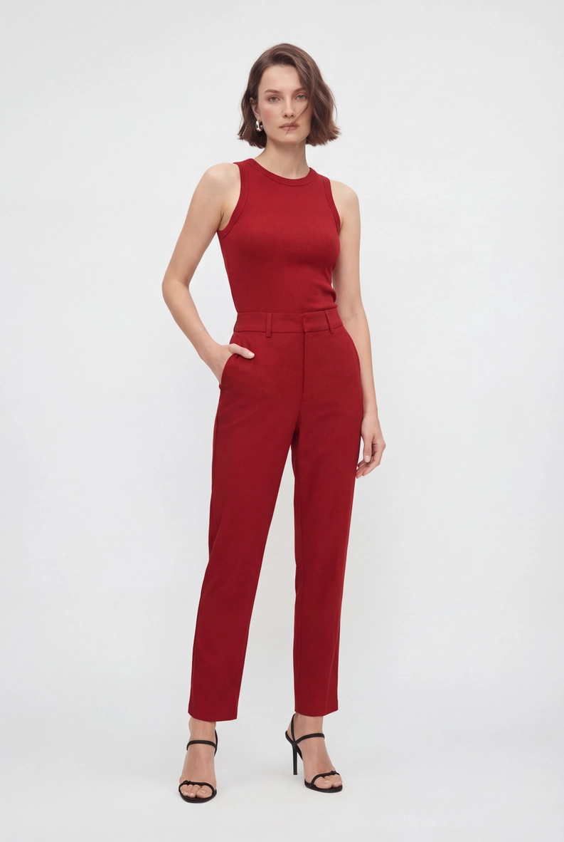 Regata Slim Canelada Vermelho 1