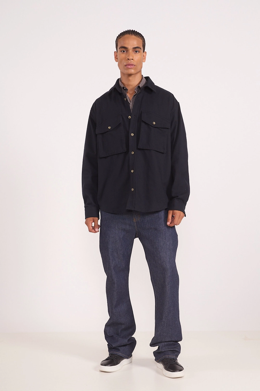 Jaqueta Overshirt Utilitária Preto