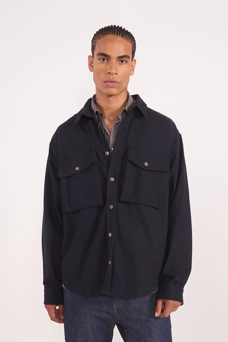Jaqueta Overshirt Utilitária Preto