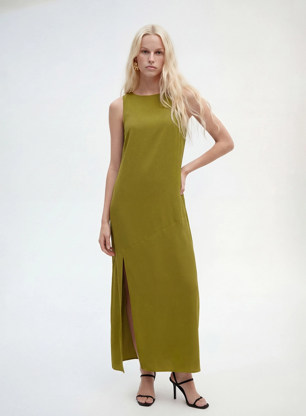 Vestido Longo Slim Evasê Verde 3
