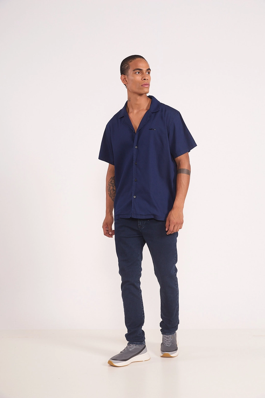 Camisa Masculina Gola Resort Índigo