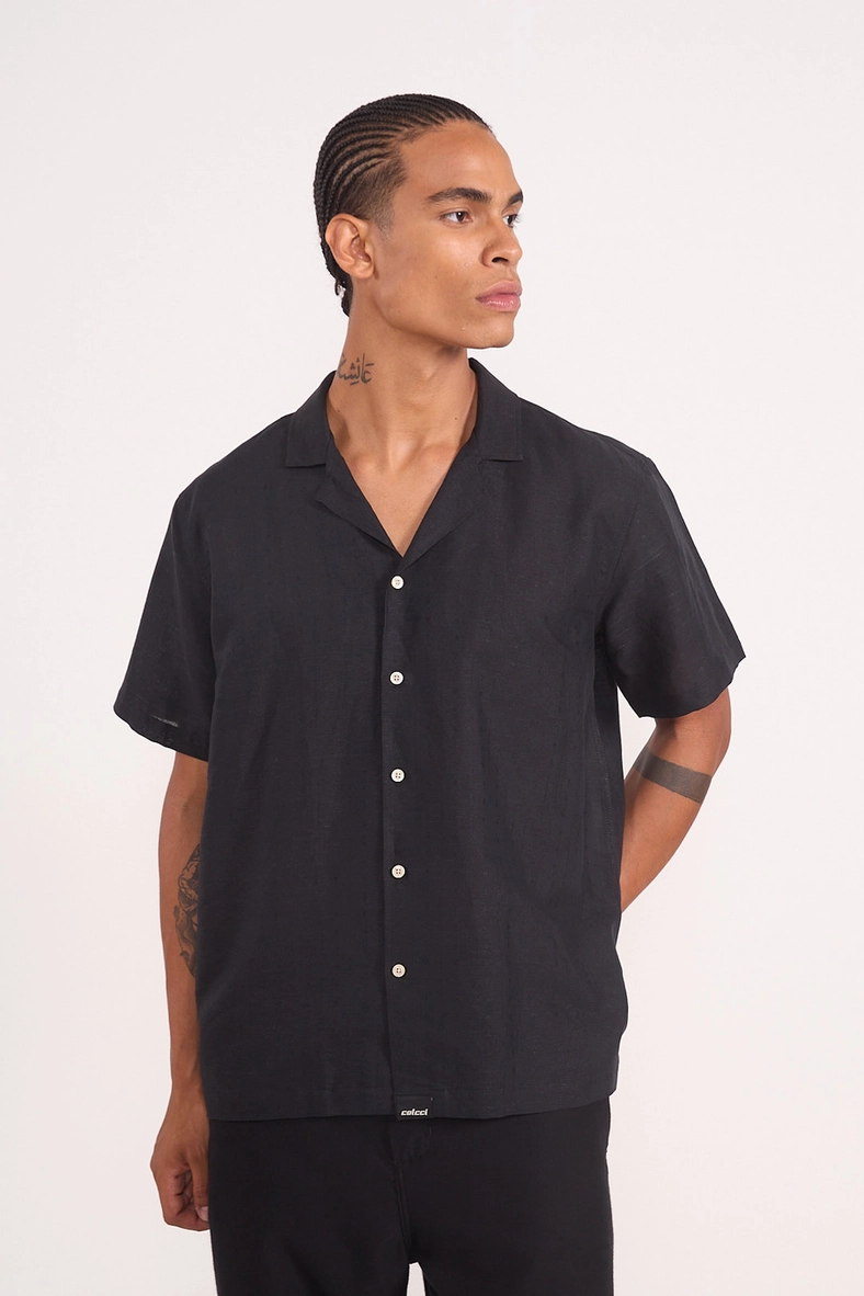 Camisa De Linho Manga Curta
