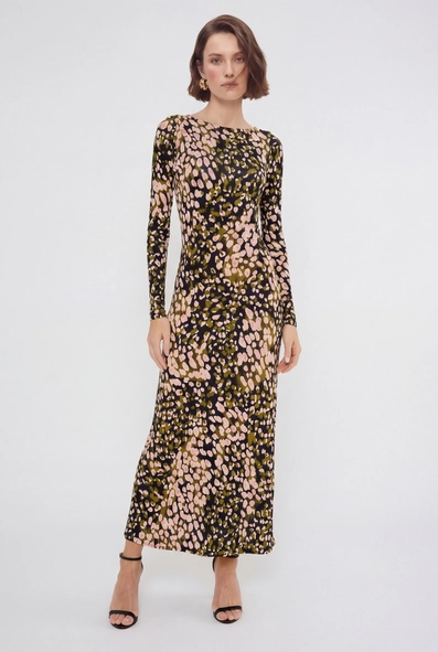 Vestido Longo Slim Manga Longa