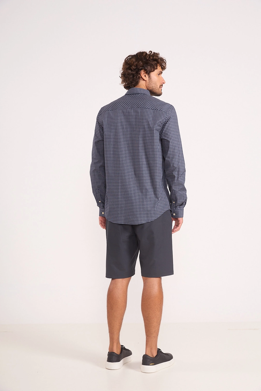 Camisa Masculina Micro Xadrez Estampados