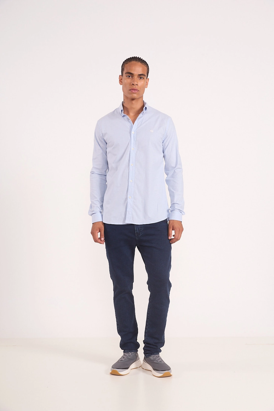 Camisa Masculina Slim Azul