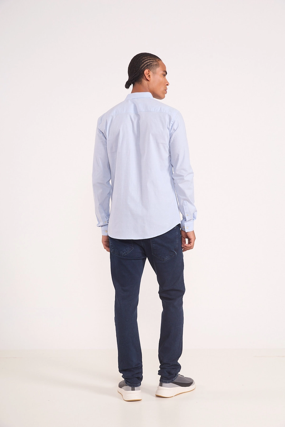 Camisa Masculina Slim Azul