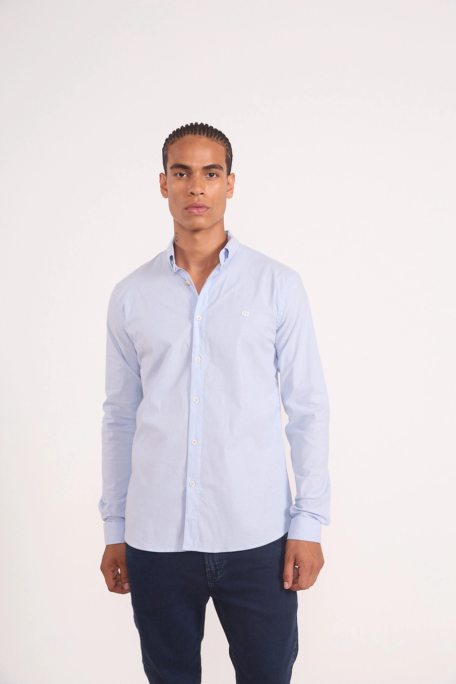 Camisa Masculina Slim Azul