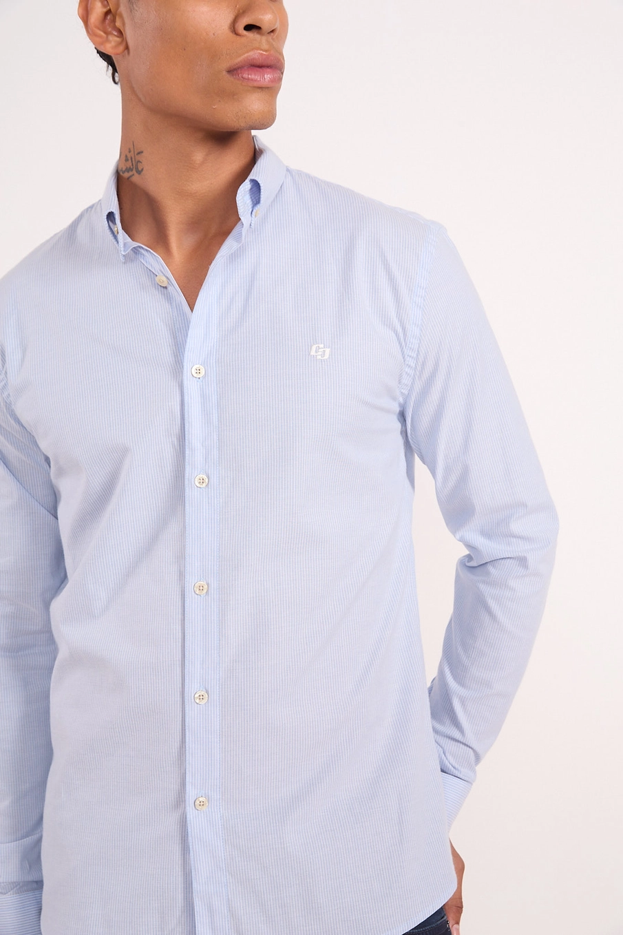 Camisa Masculina Slim Azul