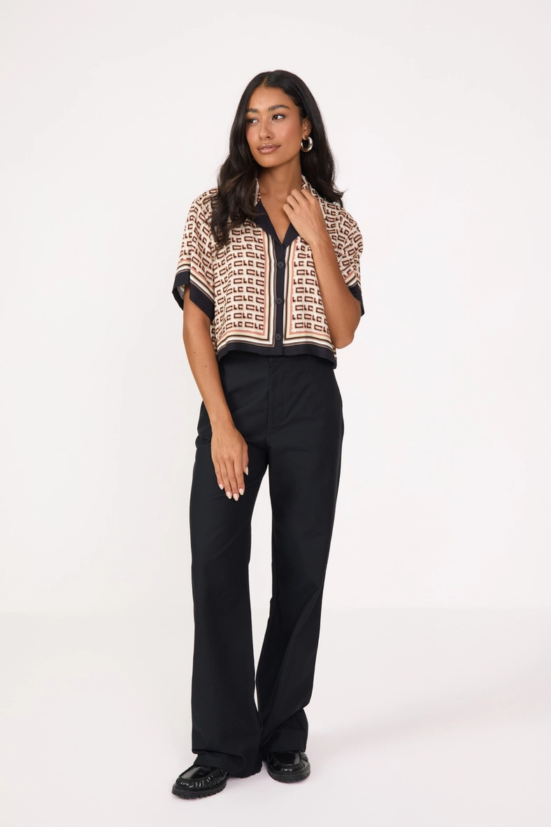 Calça Alfaiataria Feminina Wide Leg Preto 1