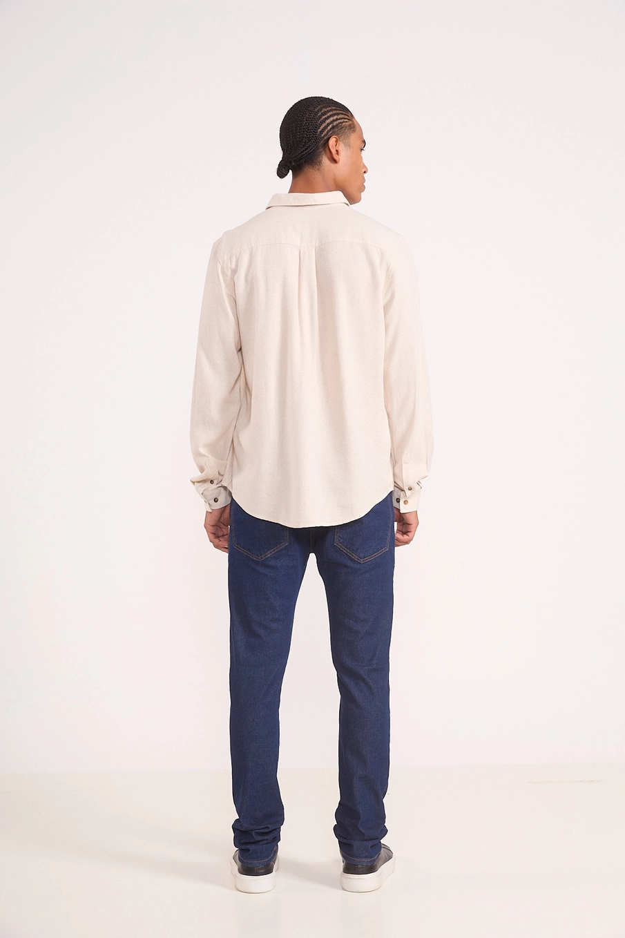 Camisa Manga Longa Essência Urbana Com Linho Bege