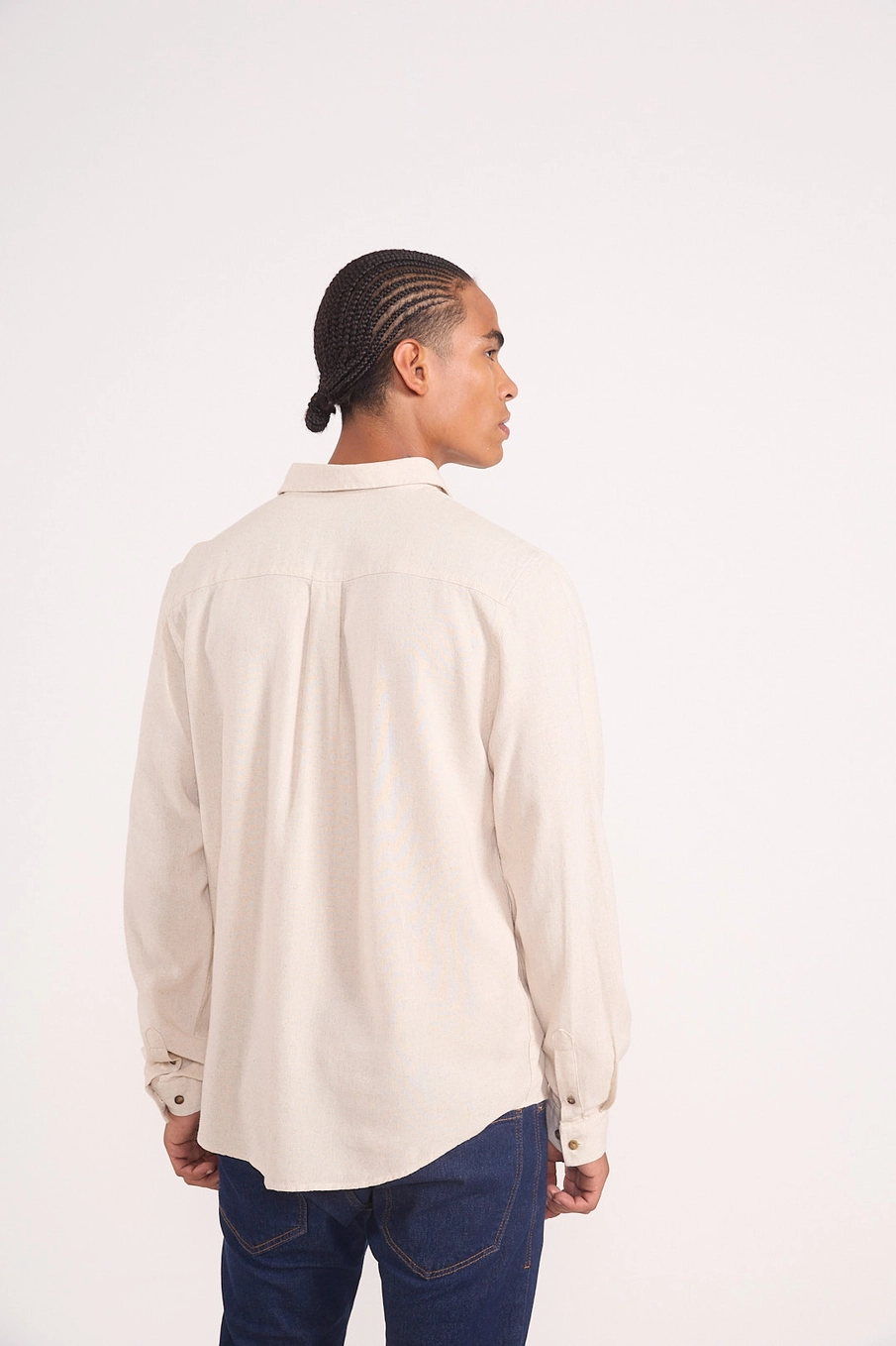 Camisa Manga Longa Essência Urbana Com Linho Bege