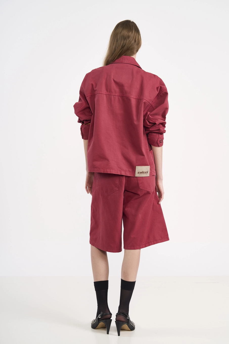 Jaqueta Em Sarja Utilitária Vermelho