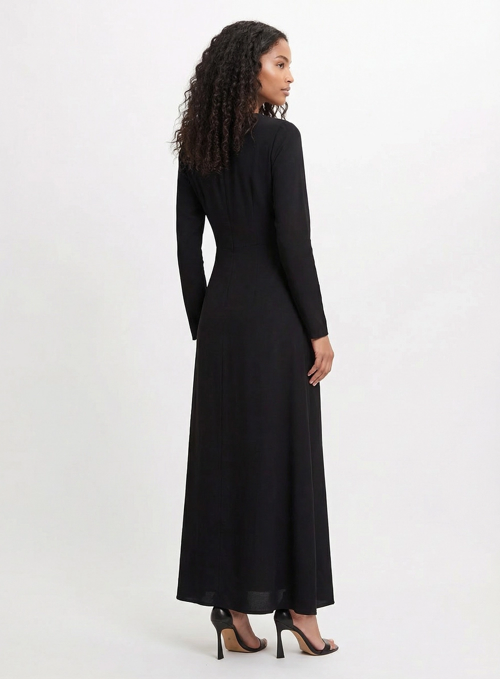 Vestido Longo Mullet Com Amarração Preto 2