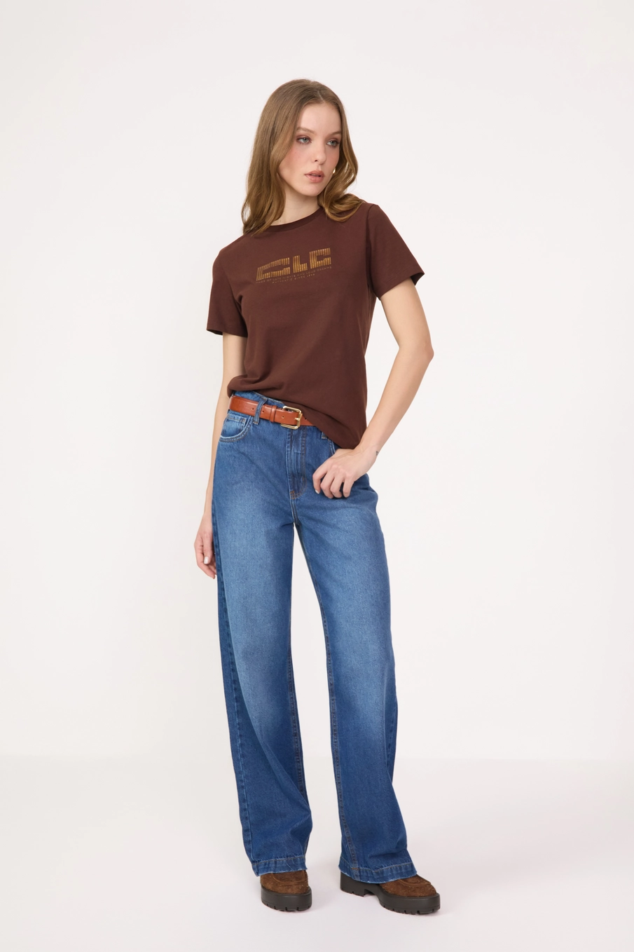 Calça Jeans Feminina Wide Leg Índigo 1