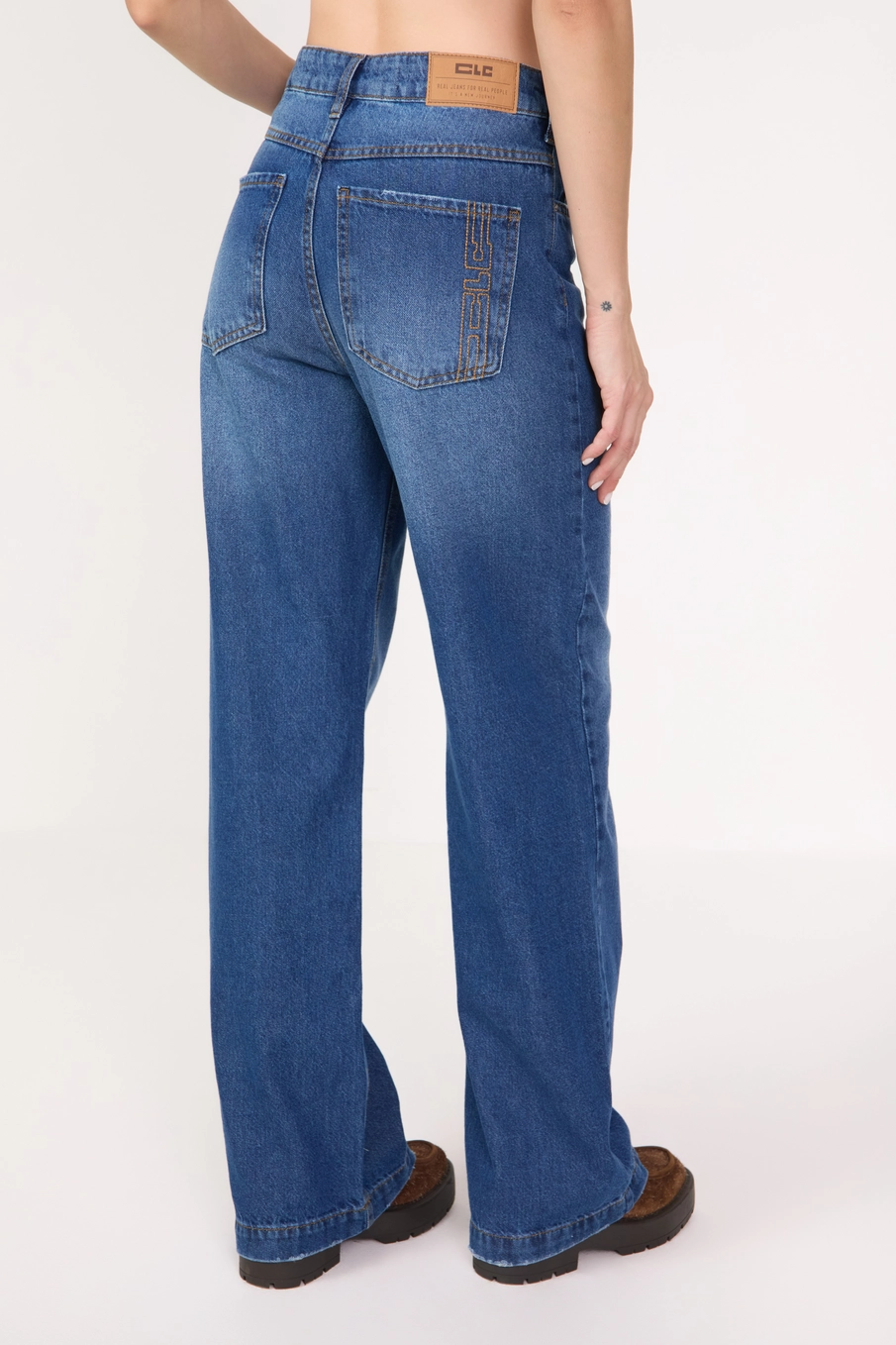 Calça Jeans Feminina Wide Leg Índigo 4