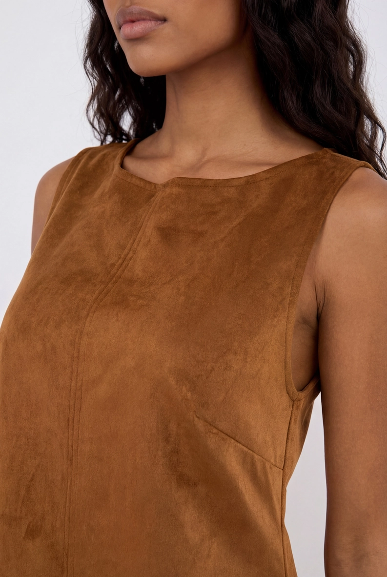 Vestido Curto Evasê Marrom 4