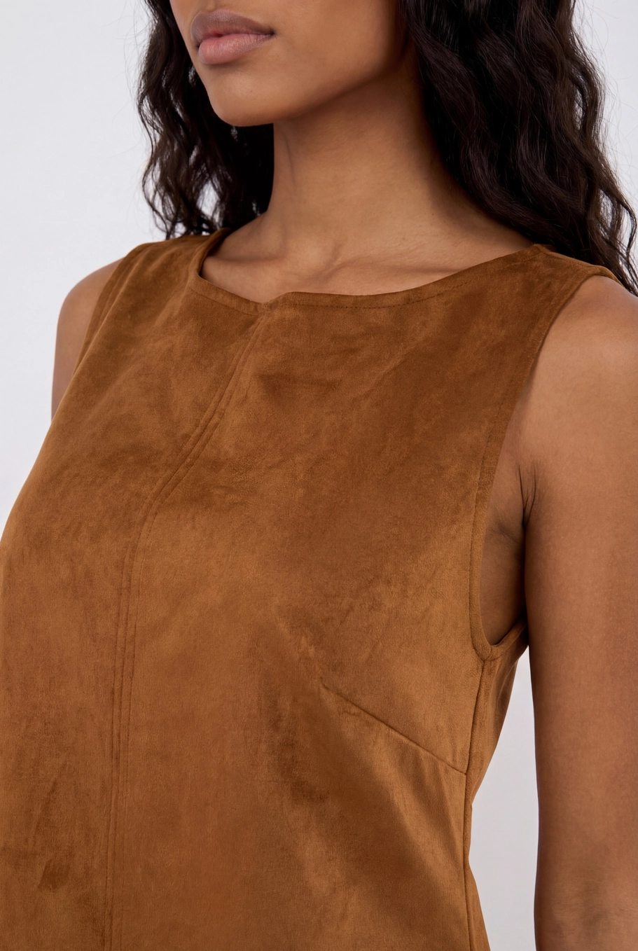 Vestido Curto Evasê Marrom 4