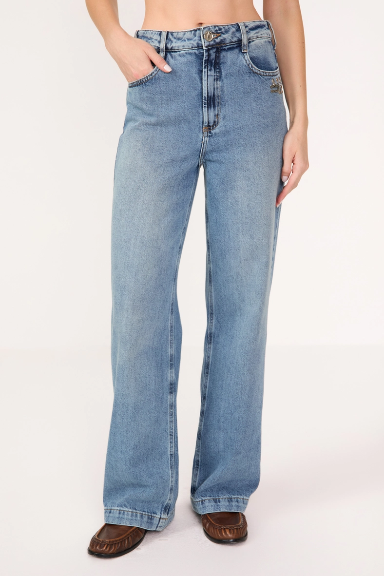 Calça Jeans Feminina Wide Leg Índigo 3