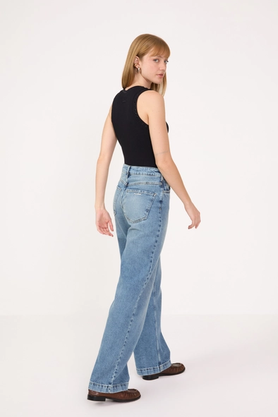 Calça Jeans Feminina Wide Leg