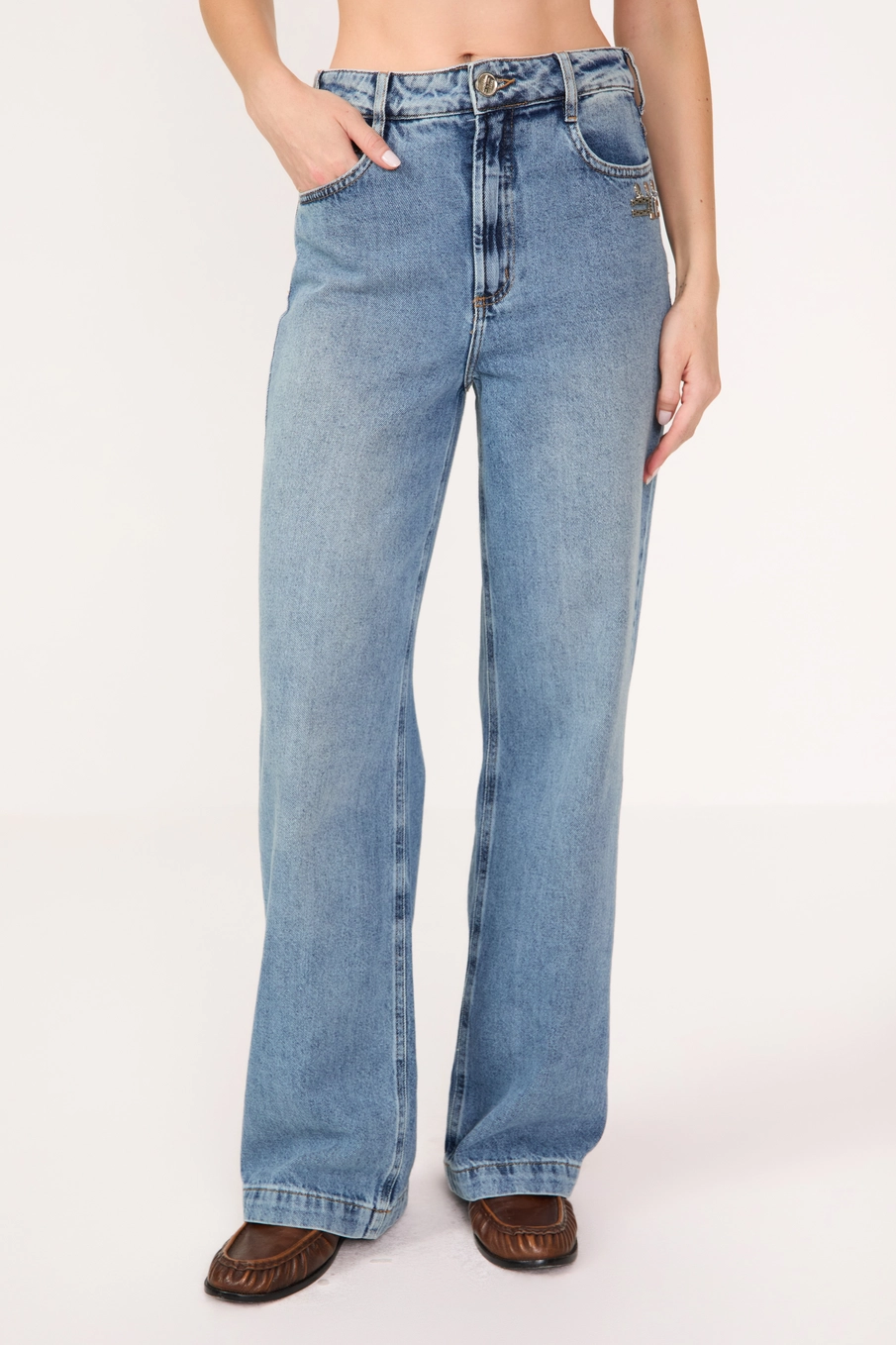 Calça Jeans Feminina Wide Leg Índigo 3
