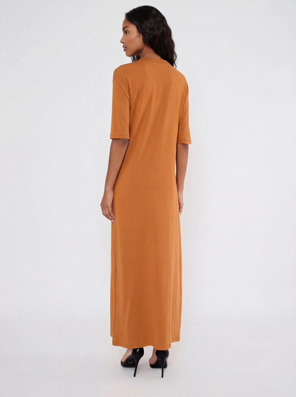 Vestido Longo Básico Comfort Bege 2