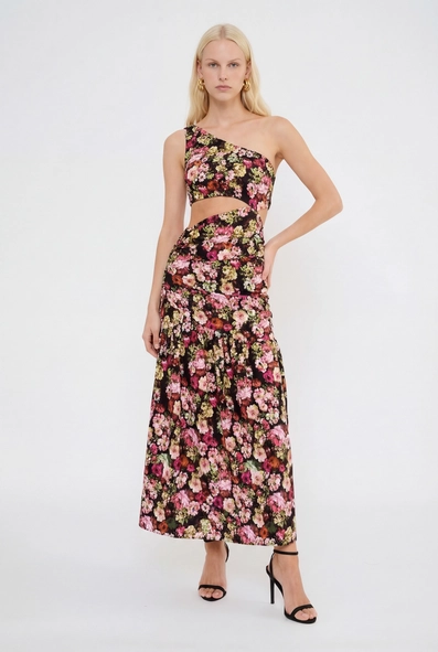 Vestido Longo Slim Godê Estampado