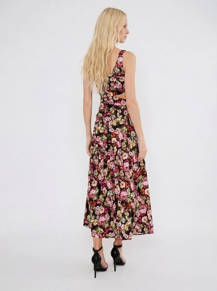 Vestido Longo Slim Godê Estampado