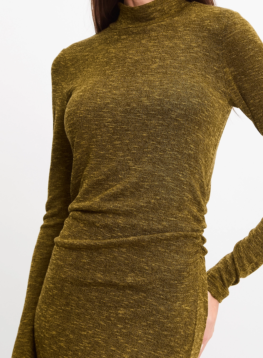 Vestido Curto Slim Manga Longa Verde 4