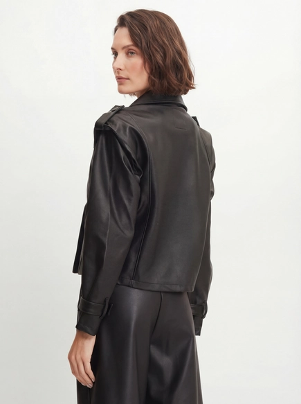 Casaco Mini Trench Feminino Pu