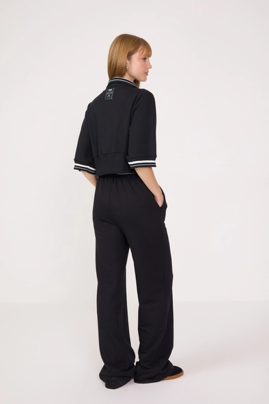 Calça Moletom Feminina Wide Cintura Média