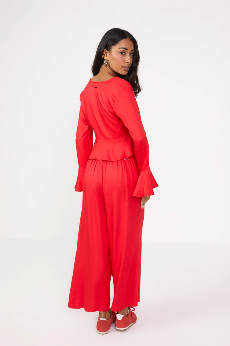 Calça Feminina Pantacourt Cintura Alta Vermelho 2